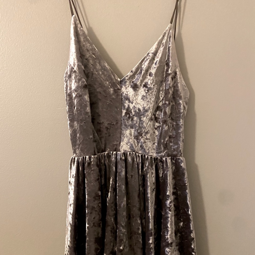 Silver Velvet Romper